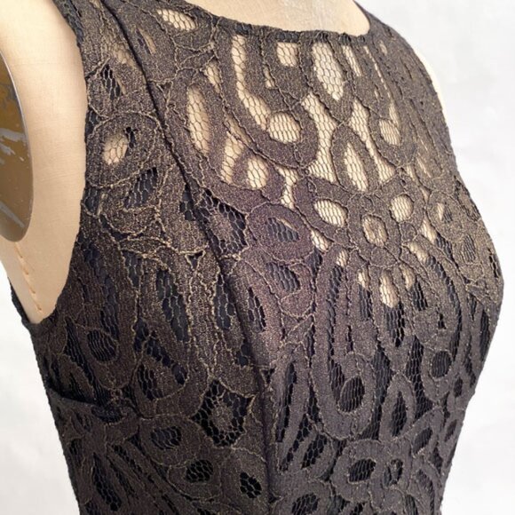 NWT Anthro Gold/Black Shimmering Lace Cocktail Dress By Frock Tracy Reese Size 6 - Picture 5 of 15